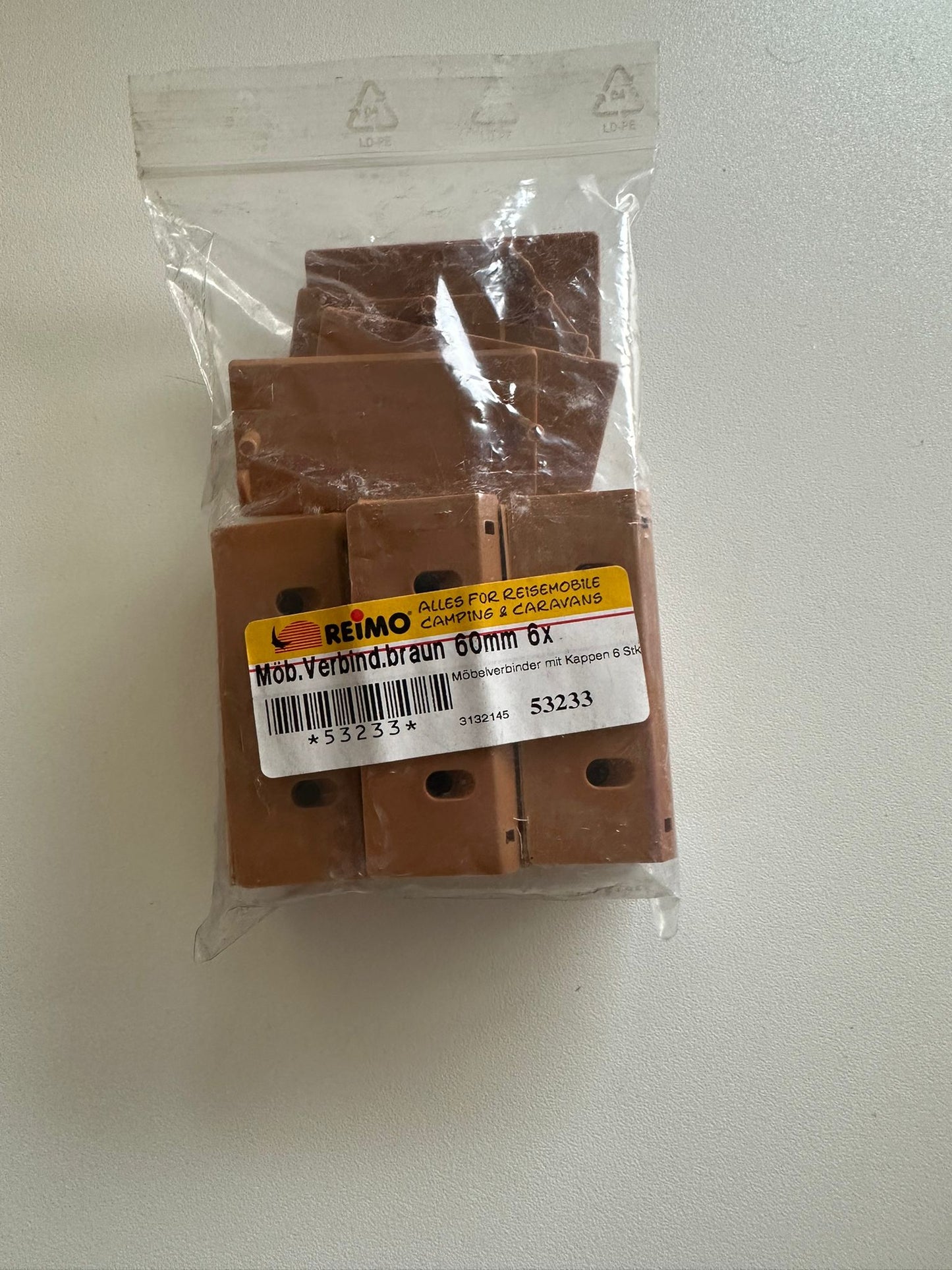 Möbelverbinder mit Kappen 6er Set
