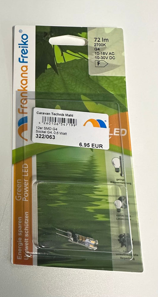 12er SMD G4, 0,6 Watt Glühlampe