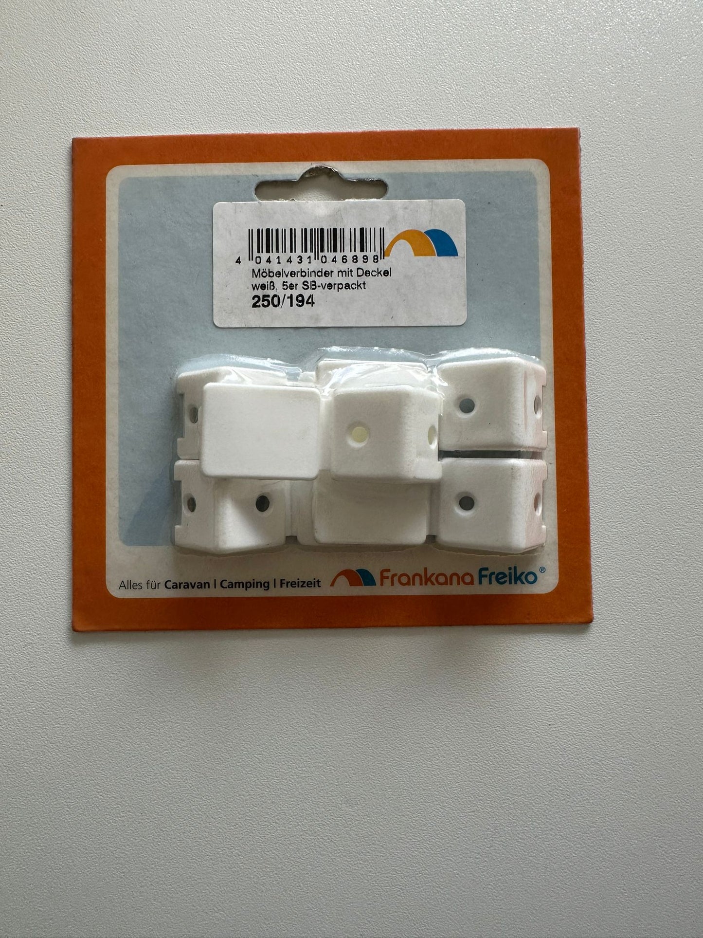 Möbelverbinder mit Deckel Weiß 5er Set